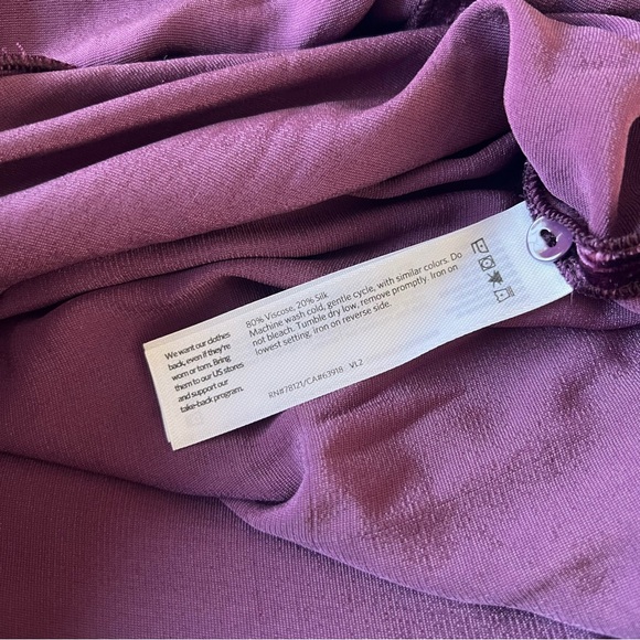 Eileen Fisher Velvet Crew Neck Long Sleeve Dress - Deep Purple - Size L EUC - Picture 6 of 6